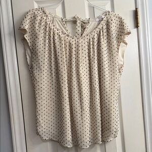 Lauren Conrad Polka Dot Cream Women's Top size XL